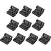QUARKZMAN 1.9x1.9 Cerniere x 10 pz Plastica Pieghevole Cerniere Testa Bullone per Scatola Porta Finestra Armadio Guardaroba Mobile Bagno Edificio, [Nero, Quadrato Angolo]