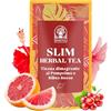 HORTIA SLIM TEA | Tisana Drenante e Dimagrante | Infuso Diuretico, Sgonfiante e Bruciagrassi per Dimagrire velocemente | Panciapiatta e Anticellulite, a base di erbe naturali | Gusto Pompelmo e Ribes