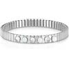Nomination® | Bracciale Donna Collezione Xte - Acciaio con 3 Pietre e 3 Cristalli Sfaccettati - Bracciale Elegante Made in Italy - Misura Estendibile 18/19 cm (Bianco)