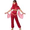 Atosa 61482 - Costume rosso principessa araba in giro per il mondo, ragazza, 3-4 anni