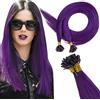 RUNATURE Extension Capelli Veri Cheratina Viola 50 cm 25s 25g Lisci Extension Cheratina 1 grammo #Purple