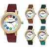 Holzwerk Germany® Orologio da bambina per bambini, in legno, ecologico, naturale, orologio da polso, analogico, classico, al quarzo, in blu, nero, verde, rosso, turchese, marrone, bianco, colorato,
