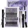 WENDY LASHES Ciuffetti Ciglia Finte Kit D Curl 0.07mm 8 Type Cluster Lashes Kit 14mm DIY Kit Estensioni Ciglia Individuali Naturale Ciglia Finte Ciuffetti Individuali(8 Type-D-Individual Lash Kit-14mm)
