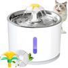 GeeRic Fontanella per Gatto, 2.4L Fontanella per Cane/Gatto SUS304 in Acciaio Inox LED Silenziosa Fontanella di Gatti Visibile Cisterna/4 modalità/Quadruple Filtrazione/LED Indicatore di Nessun Acqua