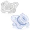 Chicco PhysioForma Ciuccio in Silicone 0-2 Mesi, 2 Pezzi, Set Gommottini 0-2 Mesi, Supportano la Respirazione Fisiologica e Favoriscono il Corretto Sviluppo della Bocca, Blu