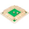 Wisplye Chiudi la Scatola Gioco, Shut The Box 4 Giocatori, Gioco Numeri Matematici Tavola Legno con 2 Dadi, Giochi Tradizionali Viaggio per Bambini Adulti 3 4 5