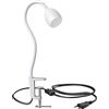 ledscom.de Lampada a pinza, collo d'oca KLUK, interruttore, bianco opaco, 1x GU10 max. 60W