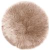 Teppich Wölkchen Tappeto in Pelle D'agnello, Imitazione Della Pelliccia - Soggiorno Camera Da Letto - Tappeto Da Letto Lavabile, Cuscino Di Seduta, Pelliccia Per Sedia, Divano - Beige - 120 cm Rotondo
