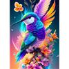 DAERLE 5D Diamond Painting Kit Completo Colibrì, Pittura Diamante Fai Da Te Uccello fiore, Diamond Painting Kit Full Principiante Artigianato per la Decorazione Della Parete di Casa 30x40cm