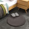Teppich Wölkchen Tappeto Soffice Di Pelliccia Finta Di Coniglio - Decorazione Da Salotto - Tappeto Di Pelliccia Lavabile Come Tappetino Da Letto - Grigio Scuro - 60cm Rotondo