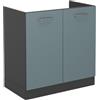 Vicco mobile lavello cucina R-line, Grigio-blu/Antracite, 80 cm senza piano di lavoro