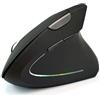 CamKpell Mouse Verticale ergonomico 2.4G Wireless 6 Pulsanti Mouse da Gioco Ottico 1600DPI con Mouse a LED Colorati - Nero