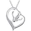 YFN Amore eternoGioielli Donna in Argento Zirconia Collana del Pendente Della Testa del Cavallo,Lunghezza catena 45.7CM
