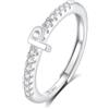 INFUSEU Anello Con Iniziale, Argento 925 Anelli Donna Regolabili A-Z Lettera P Captiale Impilabili Personalizzato Nome Gioielli Regalo Di Mamma Donna