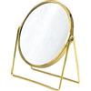 RIDDER Specchio cosmetico estivo, specchio cosmetico, specchio da terra, oro, con ingrandimento 5x, pratico | moderno