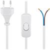 CABLEPELADO Cavo di alimentazione con interruttore ON/OFF tipo C CEE7 | Spina bipolare | Sezione 0,75 mm² | HO3VVH2-F | Adatto per prese, alimentatori, portalampada | Bianco | 1,50 metri.