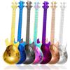 Jane Choi Set di 7 cucchiaini da caffè a forma di chitarra, in acciaio inox, colorati Cucchiaini per chitarra.