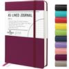 STATIONERY ISLAND Taccuino a Righe A5, Diario a Righe con Copertina Rigida con Carta Spessa Premium da 120 gsm, Taccuino a Righe con Copertina Rigida da 180 Pagine per Studiare, Pianificare, Diario