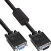 InLine 20296 Cavo S-VGA, Sub-D 15PIN HD Femmina a Sub-D 15PIN HD Maschio, 5M, 1X Ferrite Nero