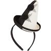 Bristol Novelty Mini cappello da clown Pierrot nero e bianco su fascia (1 pezzo), design accattivante, accessorio perfetto per feste in costume, cosplay, festival, eventi e altro ancora
