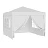 WILTEC Gazebo 3x3 m bianco con laterali rimovibili e finestre per giardino ed esterni - Wiltec