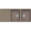 Plados Lavello Cucina 2 Vasche da Incasso con Gocciolatoio Larghezza 116 cm materiale Ultragranit colore Tartufo UG72 - NF11620 Infinity