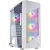 Noua Smash S10 White Case ATX PC Gaming 0.60MM SPCC 3*USB3.0/2.0 Frontale Mesh 4 Ventole Bianco RGB Rainbow Pannello Laterale in Vetro Temperato (AxPxL: 459x381x204 mm)