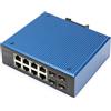 DIGITUS Industrial 8+4-Port Gigabit Ethernet PoE Switch 8 x GE RJ45 + 2 SFP+ Port, PoE