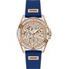 GUESS Orologio da donna 40 mm - cinturino blu quadrante oro rosa cassa tono oro rosa, Blu