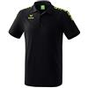 Erima 2111908, Maglietta Polo Unisex Bambini, Nero/Verde Gecko, 140