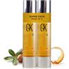 GK HAIR Global Keratin Organic Argan Hair Oil (100ml/3.4 Fl Oz) Siero per lo styling dei capelli per il controllo dell'effetto crespo Danno secco Riparazione dei capelli Levigante Pack of 2