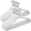 SONGMICS Grucce Velluto 50 Pezzi, Grucce Appendiabiti Lunghe 42 cm, Salvaspazio, Capacità di Carico Elevata, Gancio Girevole a 360°, per Cappotti Camicie Completi, Bianco e Argento CRF026W04