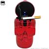 Atomic POSACENERE BICCHIERONE DA AUTO RED 3D SKULL + LUCE LED | IDEA REGALO FUMATORE