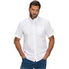 JP 1880 Camicia Seersucker a Mezza Manica con Colletto Buttondown, vestibilità Moderna, a Righe Maglietta, Bianco Neve, XXL Uomo