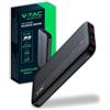 V-TAC Power Bank 10000 mAh con Ricarica Rapida PD 22.5W - PowerBank Batteria Esterna Sottile con Porta USB Type-C e 2 Porte USB-A - Compatibile iPhone, iPad, Samsung, iPad, Xiaomi - Nero