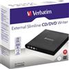 VERBATIM MASTERIZZATORE ESTERNO DVD USB2.0 NERO + SOFTWARE