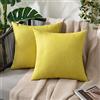 MIULEE 2 Pezzi all'Aperto Copricuscini Impermeabile Federe per Cuscino Decorativi Moderni in Poliestere Cuscini in Lino per Divano Sedie Picnic Camera da Letto 40x40 cm Giallo