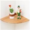 TREOAKWIS Mensola angolare in legno da appendere, 18 cm, in rovere, per piante, camera da letto, soggiorno, cucina