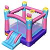 RELAX4LIFE Castello Gonfiabile per Bambini con Recinzione a Rete, Centro da Gioco con Scivolo, Trampolino Gonfiabile da Giardino (MODELLO 10)