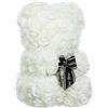 Brandsseller Orsetto in Rose Artificiali 25x16 cm - Orsetto Decorativo in Fiori di Seta, Regalo Romantico per San Valentino, Compleanno, Matrimonio - disponibile anche con Confezione Regalo - Bianco