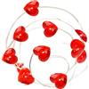 Azonelife 300cm Luci di Stringa di Cuore Rosso, Luce Fatate con 30 leds a Forma di Cuore, Luci a Corda LED Decorative per San Valentino, Catena Luminosa a Batteria IP64 con 8 Modalità , Telecomando e Timer