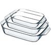 Pyrex 912S989/7041 Set Teglie Rettangolari, 3 unità