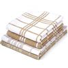Encasa XO Strofinacci Cucina Cotone, Canovacci 70x45 cm | Beige Non Terry + Terry, Spugna Assorbente | Asciugatura Rapida | Lavabile in Lavatrice | Resistente | Asciugapiatti