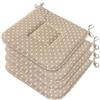 emmevi Set 4 Cuscini Sedia Cotone Con Lacci Lavabili Universali Trapuntati Coprisedie Cucina Cuori Beige