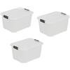 BranQ Home essential BranQ - Home essential Set di 3 contenitori universali con coperchio Velur, dimensioni 16 l, plastica PP senza BPA, trasparente