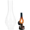 QmjdDymx Camino di vetro per lampada a olio, chiaro cilindro di vetro per lampada a olio di ricambio paralume da 1,97 pollici di base e 9,65 di altezza per bruciatori a olio e cherosene