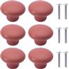 NAKUPENDA 6Pcs Manopole per Mobili Pomelli per Cassetti in Ceramica a Forma di Rotonde Pomello in Ceramica per Cassetto Cameretta Maniglie Delle Porte Armadi (Rosso Chiaro)