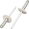SKIR'CO (10 pezzi) Rivetti ciechi a flangia grande in alluminio 4,8 x 20 mm, mandrino in acciaio inossidabile, RAL 9010 Bianco puro