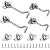 Wkmamo 4 ganci per cabina da 3, 10 cm in acciaio inox gancio per cabina, gancio per cabina cabina e chiusura a occhiello cromato, gancio e occhiello