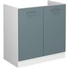 Vicco mobile lavello cucina R-line, Grigio-blu/Bianco, 80 cm senza piano di lavoro